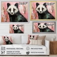 thumbnail image 4 of Designart "Playful Skunk Amidst Pink" Animals Framed Wall Art - Modern Farmhouse Black Skunk Entryway Framed Wall Art, 4 of 6