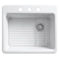 thumbnail image 7 of Kohler 5872-3A1-96 25 in. Top-Mount Single Bowl Kitchen Sink with 3-Hole - Biscuit, 7 of 7