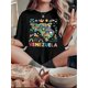 thumbnail image 1 of Women's Fun & Colorful Graphic Tee - Casual Round Neck Short Sleeve T-Shirt, Stretchy Polyester Blend, Machine Washable - Perfect for Summer, 1 of 6