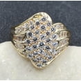 thumbnail image 6 of Baguette & Round Cut Diamond 14K Yellow Gold Finish Silver Engagement Wedding Cluster Ring, 6 of 6
