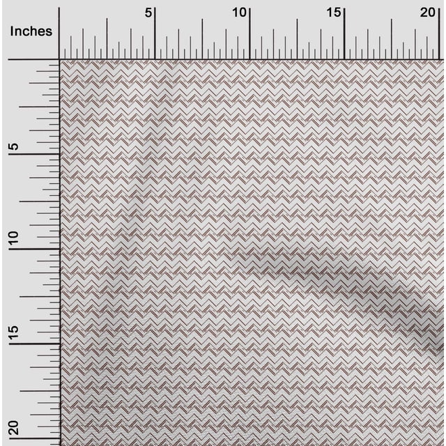 oneOone Polyester Lycra Brown Fabric Chevron Geometric Craft Projects Decor Fabric Printed by The Yard 56 Inch Wide