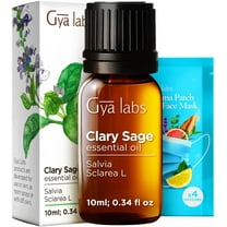 Gya Labs Natural Clary Sage Essential Oil for Diffuser, Elevate Your Well-being with Clary Sage Essential Oil for Skin, Hair, & Aromatherapy - 0.34 fl oz