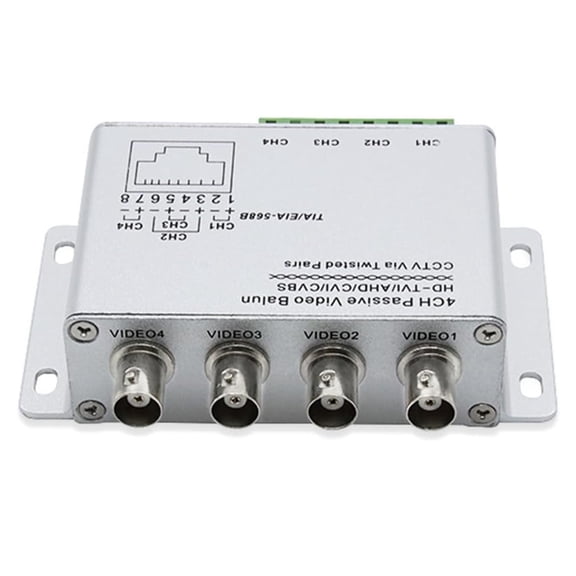 UTP 4 Channel Passive Video Balun Transceiver BNC to RJ45 UTP Cable Converters for CCTV Surveillances Camera Systems