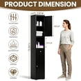 thumbnail image 3 of IKIMI 71" Tall Bathroom Cabinet, Metal Narrow Storage Cabinet with 2 Doors and 1 Drawer for Bathroom, Kitchen, Living Room, Black, 3 of 7