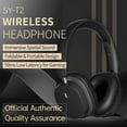 thumbnail image 2 of Wireless Bluetooth Headphones Over Ear,Hi-Fi Stereo Wireless Headphones Foldable/Wired/Wireless with Microphone/TF,Available for TV,Travel, Home Office Headset,Quick Charge 20 Hours Playtime Black, 2 of 12
