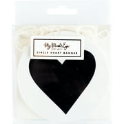 Black & White Mini Banner 8'-22 Circle Hearts