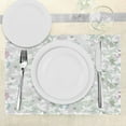 thumbnail image 3 of Ambesonne Floral Place Mats Set of 4, Vintage Seamless Pattern, Standard Size, White and Reseda Green, 3 of 6