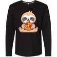 thumbnail image 3 of Inktastic Sloth Pizza Long Sleeve T-Shirt, 3 of 5