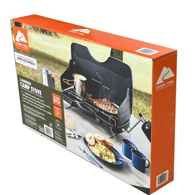 Free Shipping! Ozark Trail Camping Stove Black 2 Burner Propane
