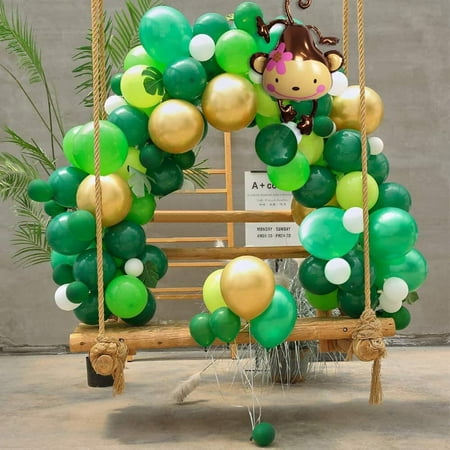 YANSION Dinosaur Birthday Party Decorations, Kid Dinosaur Party Decorations, Happy Birthday Banner with Big Dinosaur Party Balloons Jungle Dinosaur Cake Topper