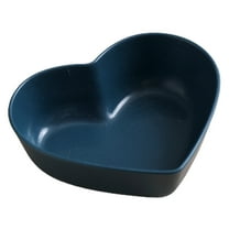 Farfi Dessert Dish Heart-shaped Stackable Drop Resistant Washable Sound Construction Pack Food Anti-deform Seasoning Plate for Dining Room (Dark Blue)