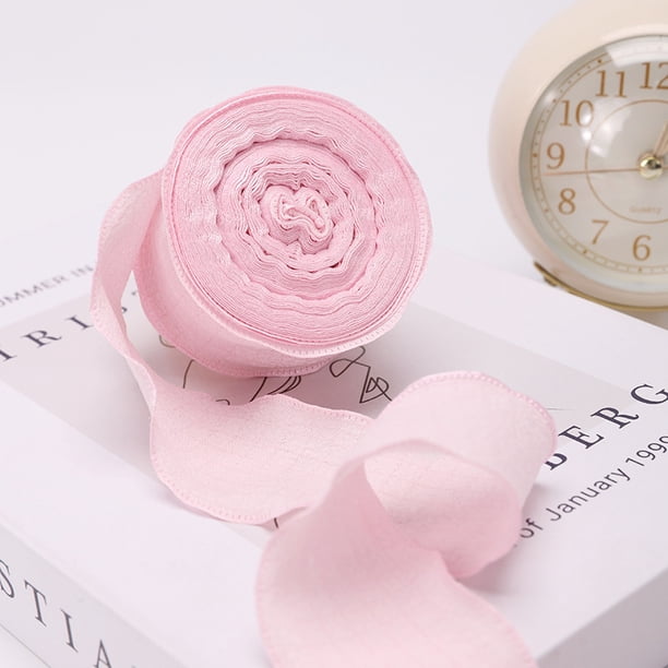 Xiao Hua Regalos, flores, cintas para embalaje de cajas de regalo, cintas plisadas con burbujas, cintas tejidas elásticas con volantes, cintas para embalaje de cajas de regalo de flores (rosa claro)