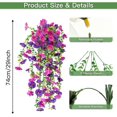 thumbnail image 2 of Flores Artificiales para Exteriores, Falsa Glorieta de la Mañana Flor Colgante Decorativa, 2 Piezas Plantas Falsos Realistas Petunias Vides Trepadoras, Decoración para Porche, Patio, 2 of 4