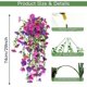 thumbnail image 2 of Flores Artificiales para Exteriores, Falsa Glorieta de la Mañana Flor Colgante Decorativa, 2 Piezas Plantas Falsos Realistas Petunias Vides Trepadoras, Decoración para Porche, Patio, 2 of 4