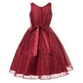 thumbnail image 3 of OLIVIA KOO Lovely Lace V-Neck Flower Girl Dress (Burgundy, 16), 3 of 4