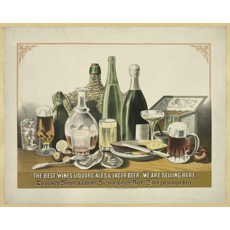 Ad Alcohol C1871 Namerican Advertisement The Best Wines Liquors Ales & Lager Beer We Are Selling Here Lithograph By Louis N Rosenthal C1871 Rolled Canvas Art -  (24 x (Top 20 Best Selling Cask Ales)