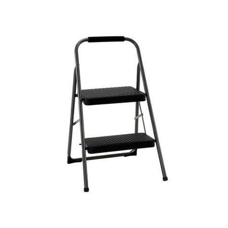 Cosco Two Step Folding Step Stool with Foam Handle, Black