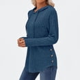 thumbnail image 4 of Chandails à Capuchon pour Femmes, Chandails Molletonnés Surdimensionnés, Chemises à Manches Longues, Chandails, Pulls d'Automne, Hauts, Bleu G, 4 of 6