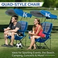 thumbnail image 2 of Kelsyus Original Foldable Canopy Chair for Camping, Tailgates, and Outdoor Events, Grey/Light Blue, 2 of 7