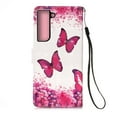 thumbnail image 4 of SaniMore Magnetic Flip Wallet Case for Samsung Galaxy S23 6.1", RFID Blocking Card Holder Painted Pattern PU Leather Cover with Kickstand & Wrist Strap Shockproof Protective Shell, Rose Butterfly, 4 of 6