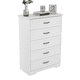 thumbnail image 1 of Sturdy 5-cajón blanca almacenamiento gabinete in mdf para dormitorio, closet, o oficina organization, 1 of 10