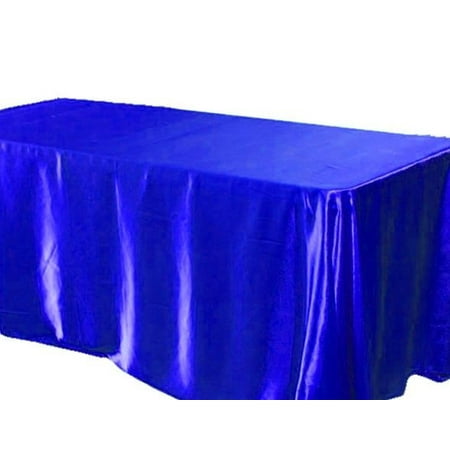

10 pack 90x156 Rectangular Satin Tablecloth Wedding Party Catering (Color: Royal Blue)