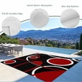 thumbnail image 3 of Outdoor Rug 3x5 ft Black Red Circle Outdoor Large Area Rug Non Slip Rubber Geometri Stripe Lines Abstract Art Front Door Mat RV Rug Carpet Patio Outdoor Rugs for Backyard Balcony Deck Porch Indoor, 3 of 9