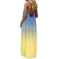 thumbnail image 2 of Uootdi Casual Dresses for Women Ombre Print Spaghetti Strap Backless Tie Back Maxi Dress Summer Vacation Style Gift, 2 of 9