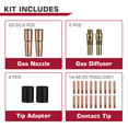 thumbnail image 6 of ARCCAPTAIN for Lincoln Weld Part Magnum 200/250 Tweco #2 parts .035" Contact Tip Nozzle Diffuser MIG Welding Gun Accessory Kit for Lincoln Magnum 200/250 Tweco #2 (.035" Accessory Kit), 6 of 7