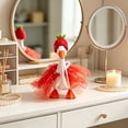 thumbnail image 5 of 7 Inch Desk Goose Outfits,Mini Removable Tulle Skirt Hat Set for Bookshelf Display & Tabletop Holiday Prop,Cute Desktop Ornament,Red, 5 of 7