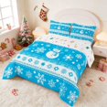 thumbnail image 3 of Manfei Snowman King Size Comforter Sets Holiday Comforters King Size, Peach Pink 3 Pieces 1 Comforter and 2 Pillowcases, Xmas Reversible, 3 of 6