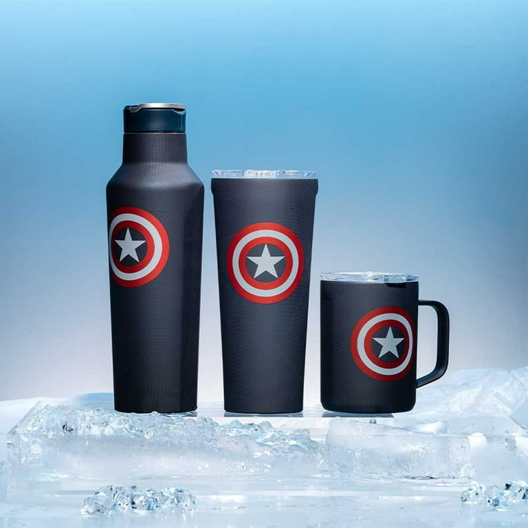 Corkcicle 20 oz Marvel Sport Canteen, Stainless Steel, Triple Insulated,  Water Bottle, Captain America