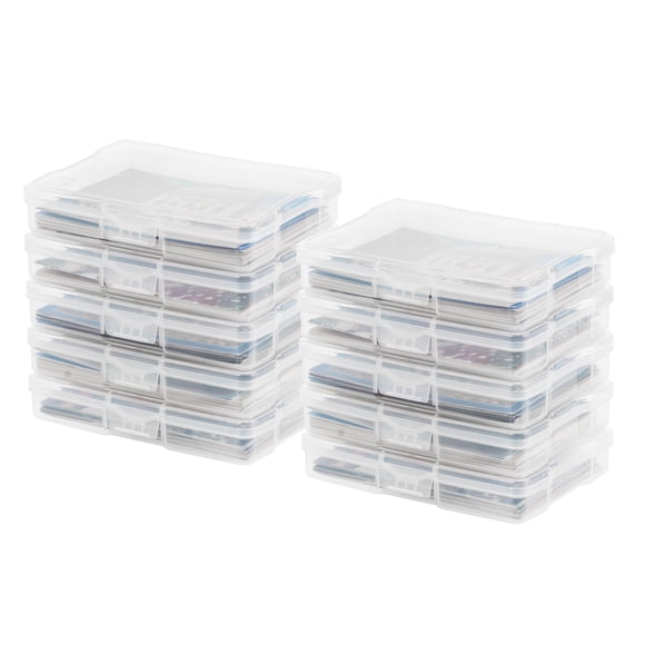 Caja de almacenamiento para fotos Iris Ohyama, paquete de 10, 17 x 12 x 3 cm, transparente