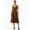 Brown, variant on Moomaya Women’s Corset Fit & Flare Midi Dress | Sleeveless Scoop Neck A-Line Cotton Dress with Panelled Gathers | Soft Breathable Summer Wear