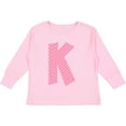 thumbnail image 3 of Inktastic Pink and White Polka Dots Letter K Boys or Girls Long Sleeve Toddler T-Shirt, 3 of 5