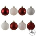 thumbnail image 3 of Vickerman 2.4" White and Red 4-Finish Ball Ornament Assortment, 24 per Box, 3 of 6