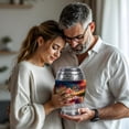 thumbnail image 4 of MUKTIVE Flamingo Adult Cremation Urns for Memorial Remains - Funeral Urns for Adult Ashes Men - Decorative Urn for Mother Ashes - 10 Inch Blue Urn for Cremated Father, 4 of 7