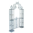 thumbnail image 6 of SAFAVIEH Beatrix Outdoor Patio Arbor with Door, Antique Blue, 6 of 11