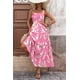 thumbnail image 4 of Vestido PRETTYGARDEN Floral Rosa Beige Sin Mangas Maxi M, 4 of 9