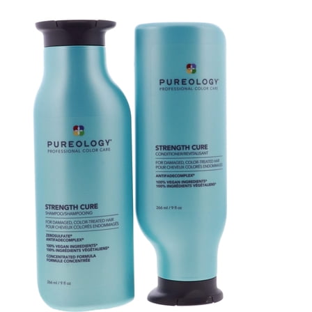 Pureology Strength Cure Shampoo and Conditioner For Damaged Hair 9 oz Duo Set