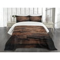 thumbnail image 3 of Ambesonne Chocolate Quilted Bedspread Set 3 Pcs, Rough Dark Timber, Queen Size, Brown Dark Brown, 3 of 5