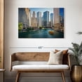 thumbnail image 3 of Elephant Stock Chicago River Tour Boat Wall Art - Horizontal Canvas Wall Art - Living Room Wall Decor - City Canvas - Blue And Beige Decor - 45" x 30", 3 of 8