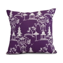 Simply Daisy, 16 x 16inch, Chinapezka Floral Print Pillow, Purple