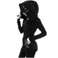 thumbnail image 3 of Summer Savings Clearance 2024! Gothic Hoodies for Women Y2k Black Long Sleeve Shirts Steampunk Cloak Zip Up Sweatshirts with Hooded Vampire Overcoat, 3 of 7