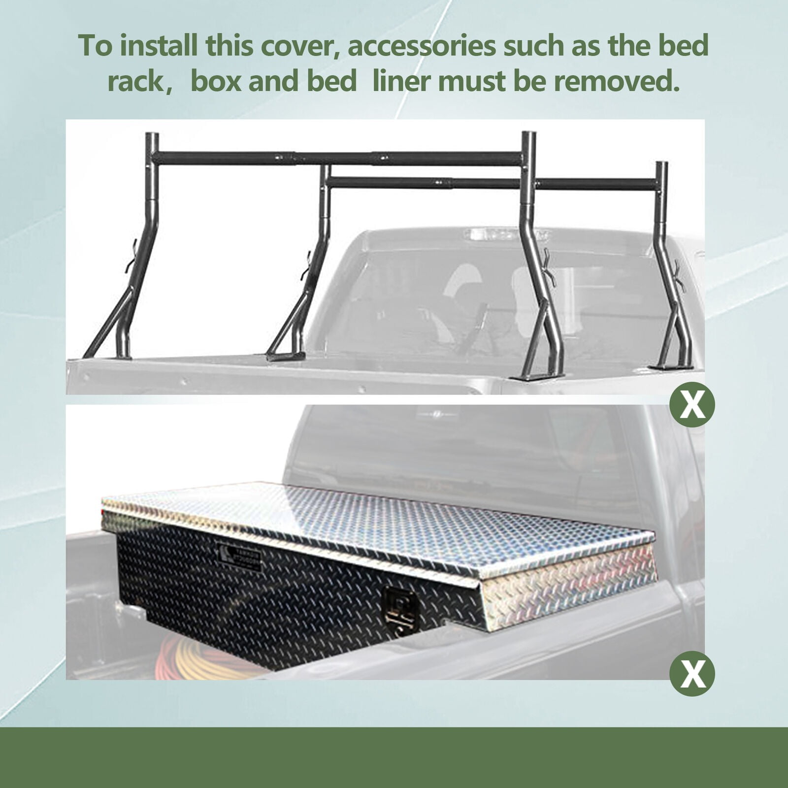 RVNI 4.5 Feet Soft Tri-fold Truck Bed Tonneau Cover for 2022 2023 2024 Ford Maverick with Led Lamp Waterproof