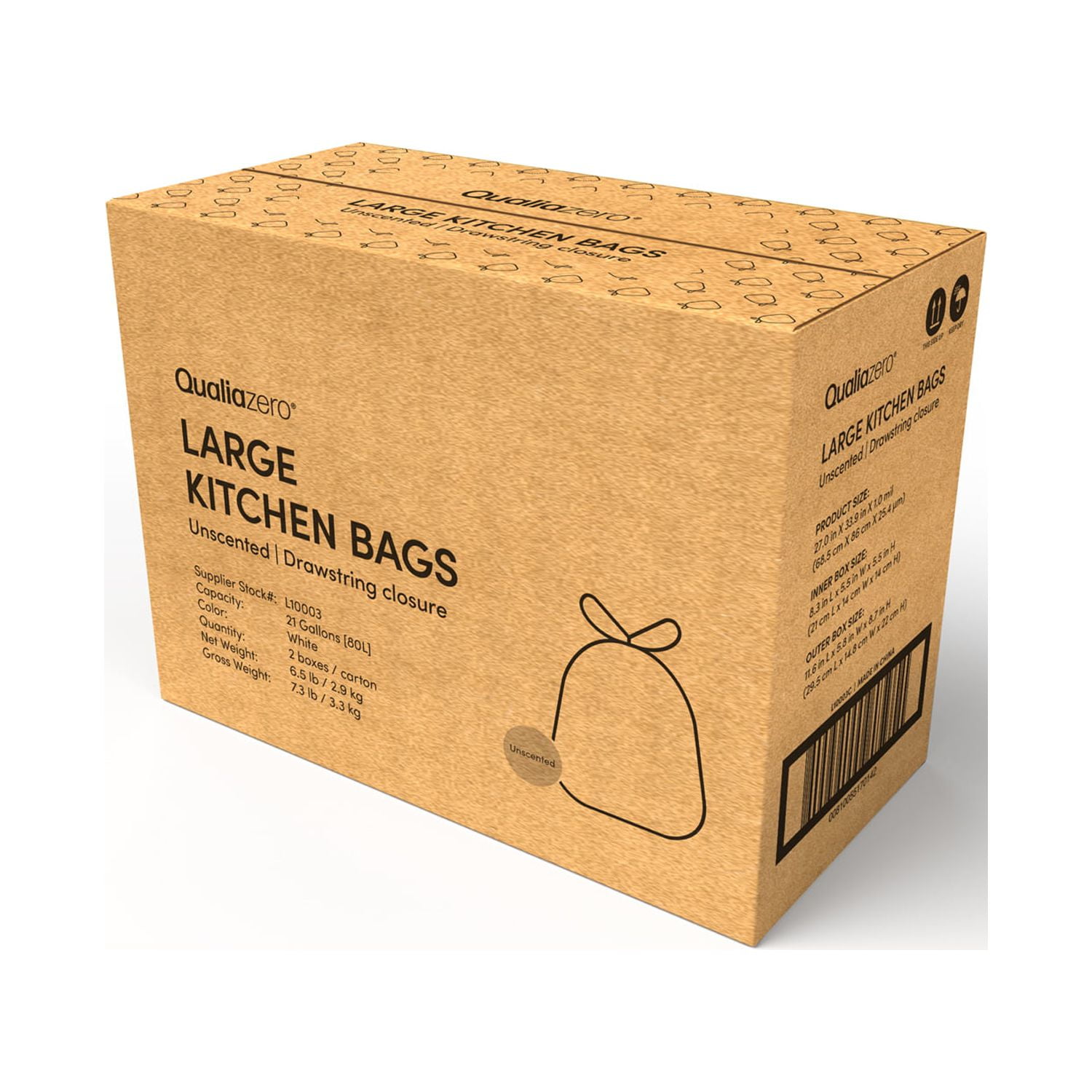 21 Gal. Large Kitchen Drawstring Closure Trash Bags (45-Count)