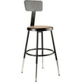 thumbnail image 2 of (Pack of 2) NPS 19 -27" Height Adjustable Heavy Duty Steel Stool With Backrest, Black, 2 of 3