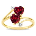 thumbnail image 2 of Star K � 6mm Created Ruby Two Double Hearts Bypass Promise Ring, 2 of 9