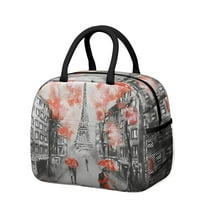 Cute Lunch Bag for Women Reusable Insulated Lunch Bags, Leakproof Cooler Food Lunch Tote Bag, Large Capacity Paris Theme Lunch Box for Work School Travel Picnic