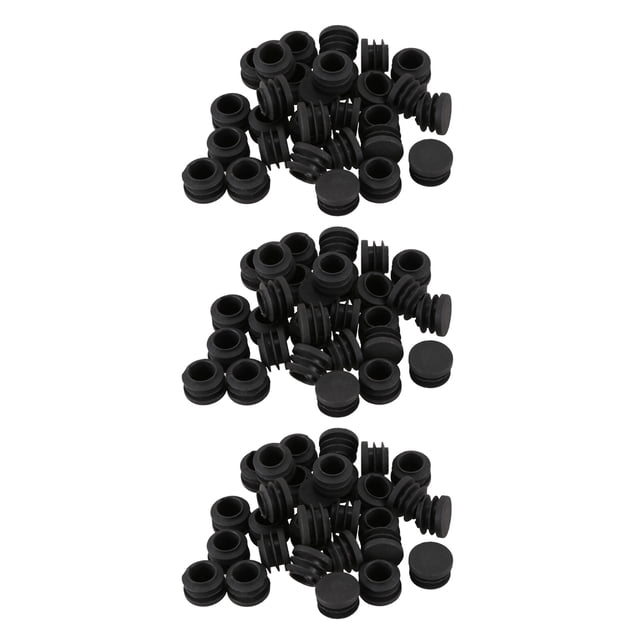 Mesa Redonda Silla Pata Tubo Inserto Tubo Tapa Final 19mm Dia 90Pcs Negro